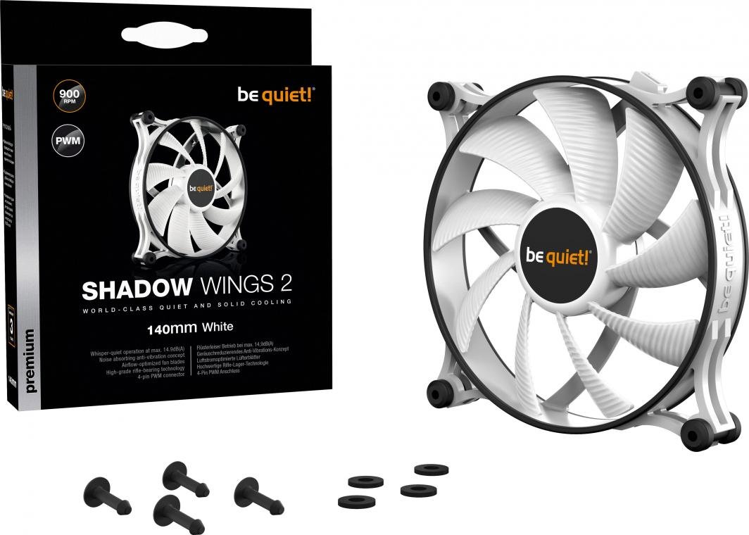 Be quiet! Shadow Wings 2 PWM Fan, 140 mm, White - Thumbnail 5