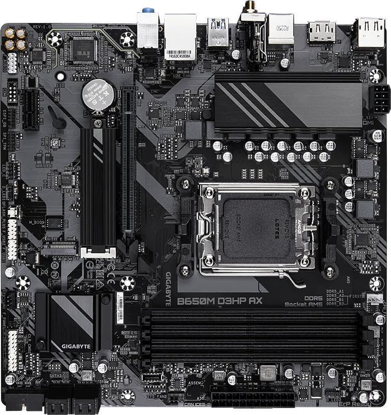 Gigabyte B650M D3HP AX Motherboard, Black - Thumbnail 4