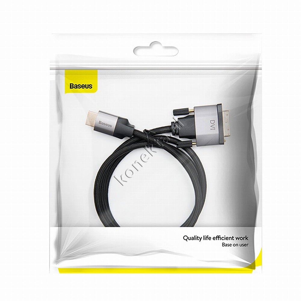Baseus DVI-HDMI Cable, 2m, Grey - Thumbnail 2
