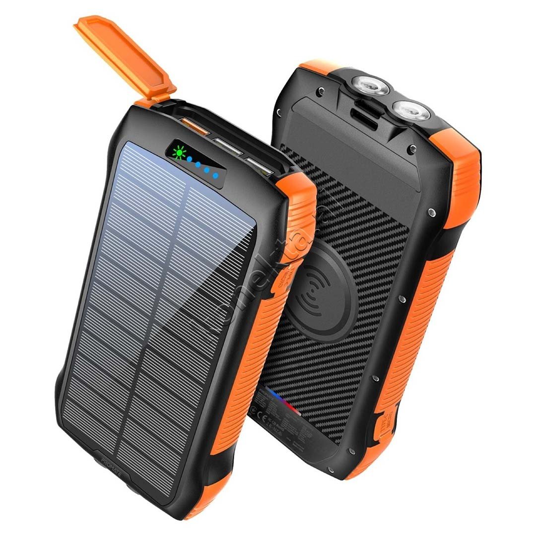 Choetech 20000mAh Solar Panel Power Bank, Black, Orange, White, Blue, Green - Thumbnail 2