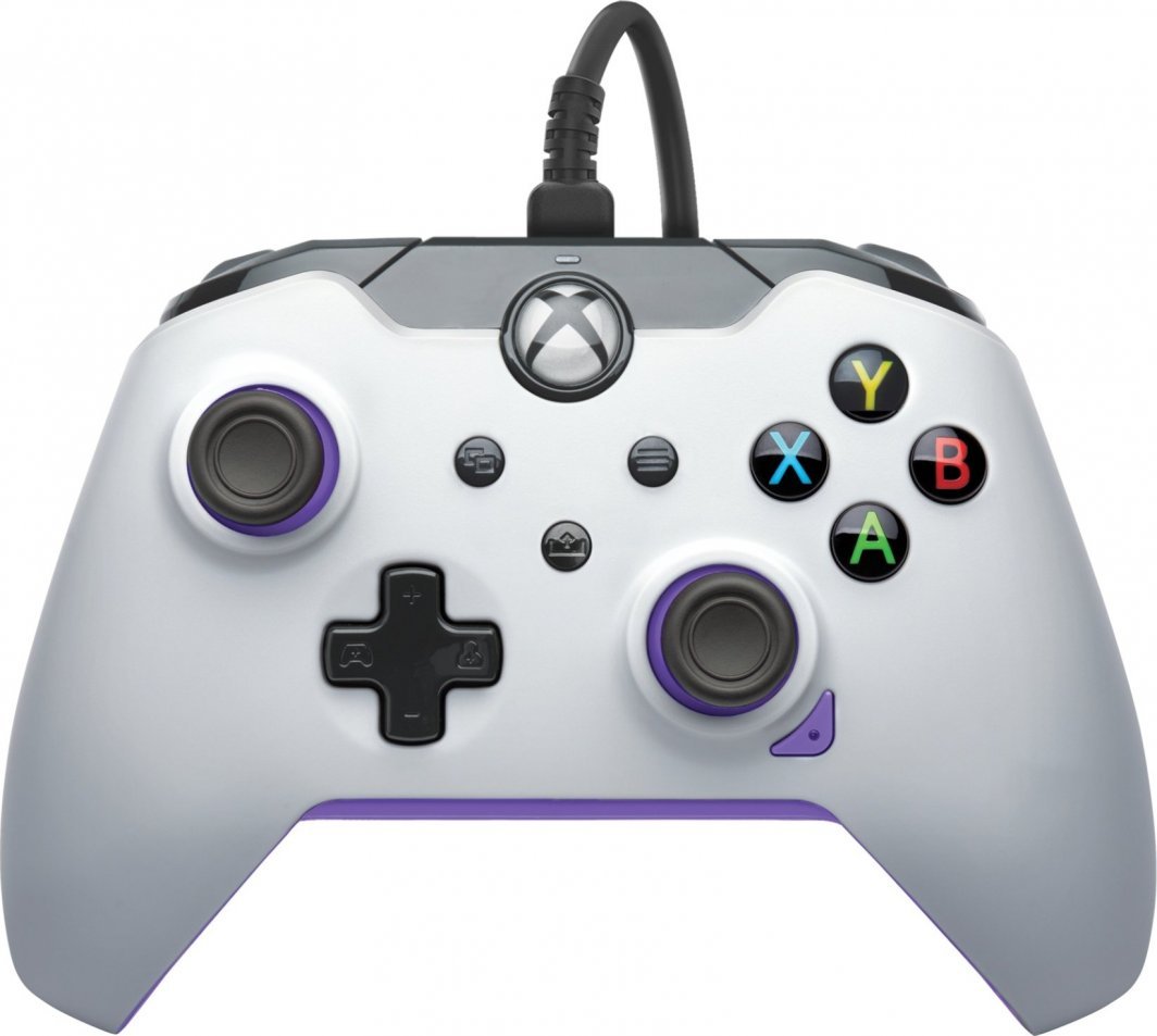PDP Xbox Series Controller, Wired, White / Purple - Image 1