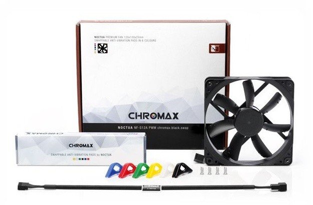 Noctua NF-S12A PWM Fan, Chromax Black Swap - Thumbnail 3