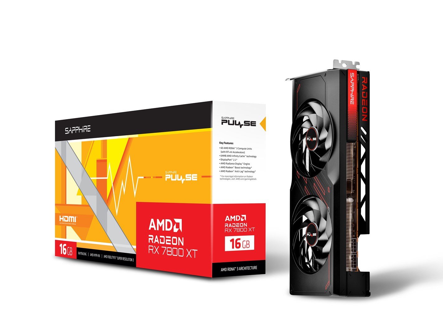 Sapphire Pulse Radeon RX 7800 XT Graphics Card 16GB GDDR6 - Thumbnail 7
