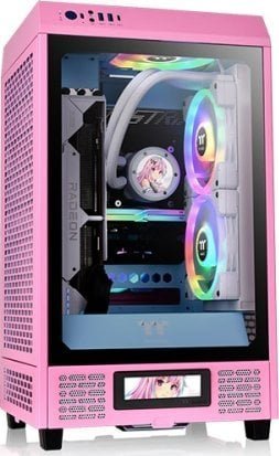 Thermaltake The Tower 200 Case, Bubble Pink, Mini Tower - Thumbnail 2