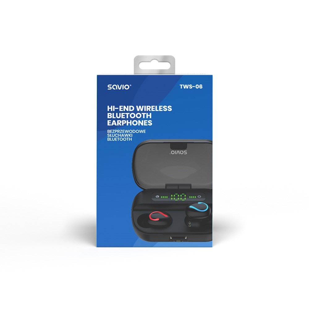 Savio TWS-06 Headphones, Wireless, Black - Thumbnail 9