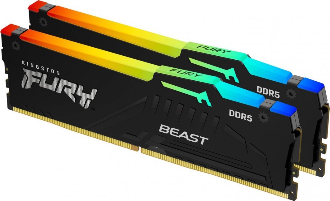 Kingston Fury Beast Memory, DDR5, 32 GB, 6400 MHz, CL32, RGB - Image 1