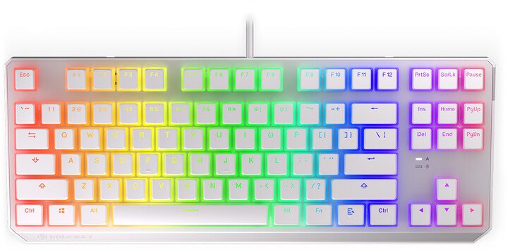 Endorfy Thock TKL Pudding Onyx Keyboard, White Red, Kailh Red, US - Image 1