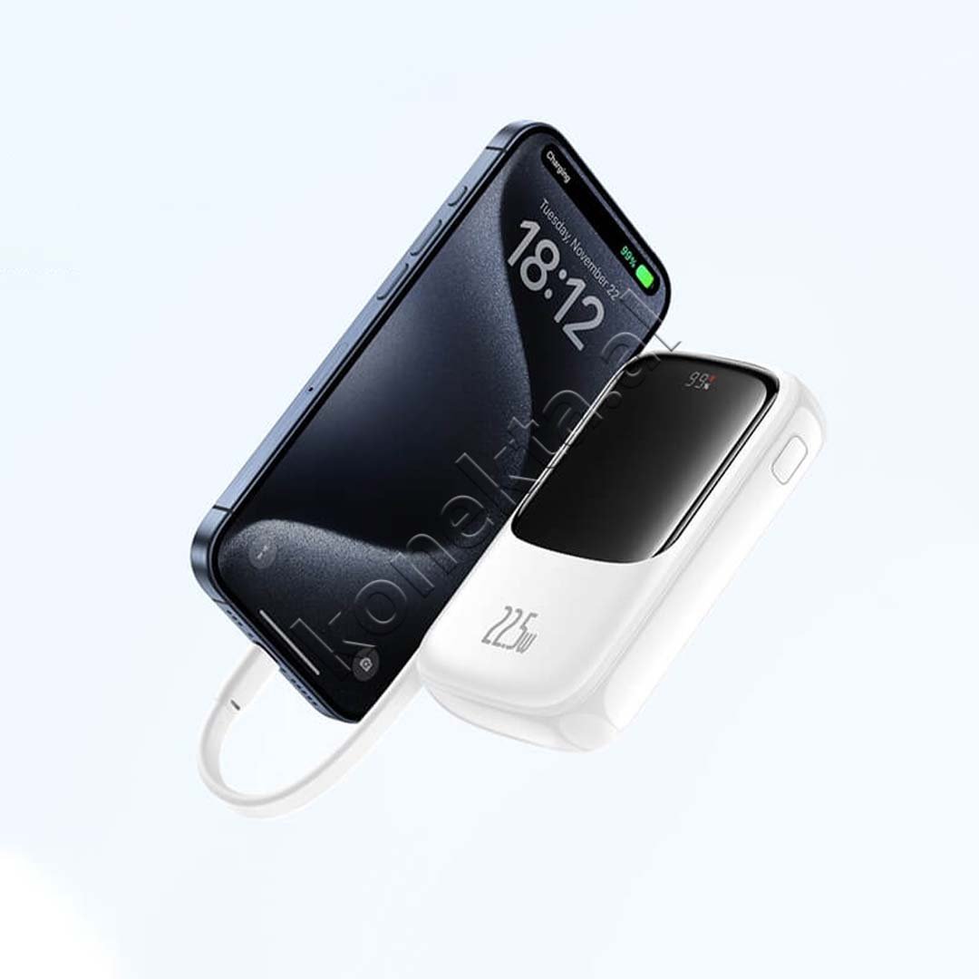 Baseus Wireless Power Bank, 10000mAh, 22.5W, White - Thumbnail 2