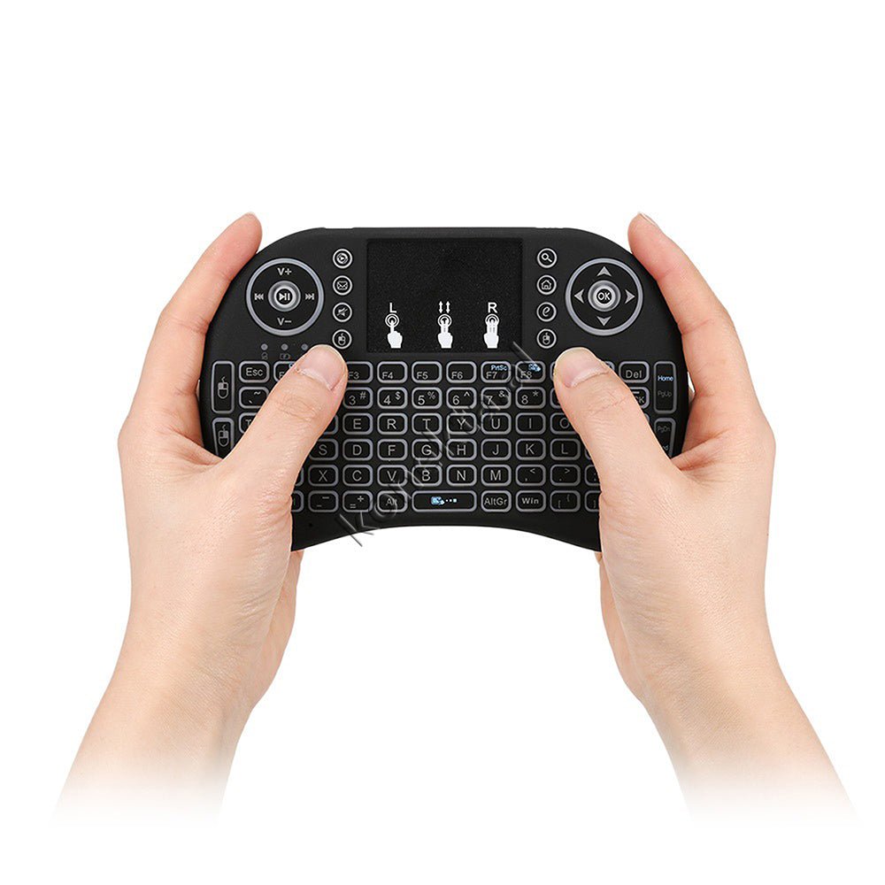Tjetertjeter i8 Wireless Remote Control, Black, RGB Lighting, Keyboard and Mouse Combo - Thumbnail 3