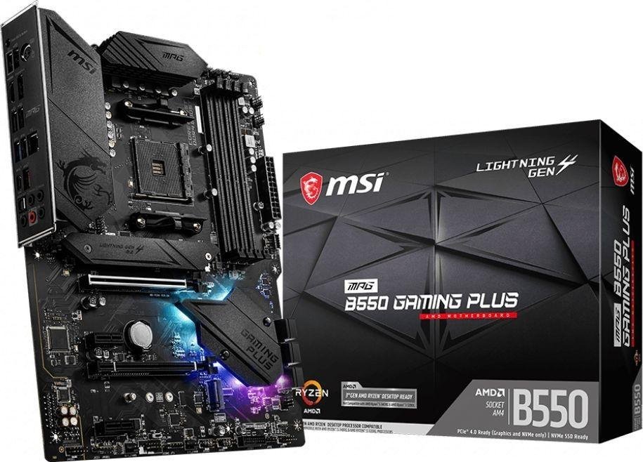 MSI MPG B550 GAMING PLUS Motherboard, 128 GB, DDR4, Black - Image 1