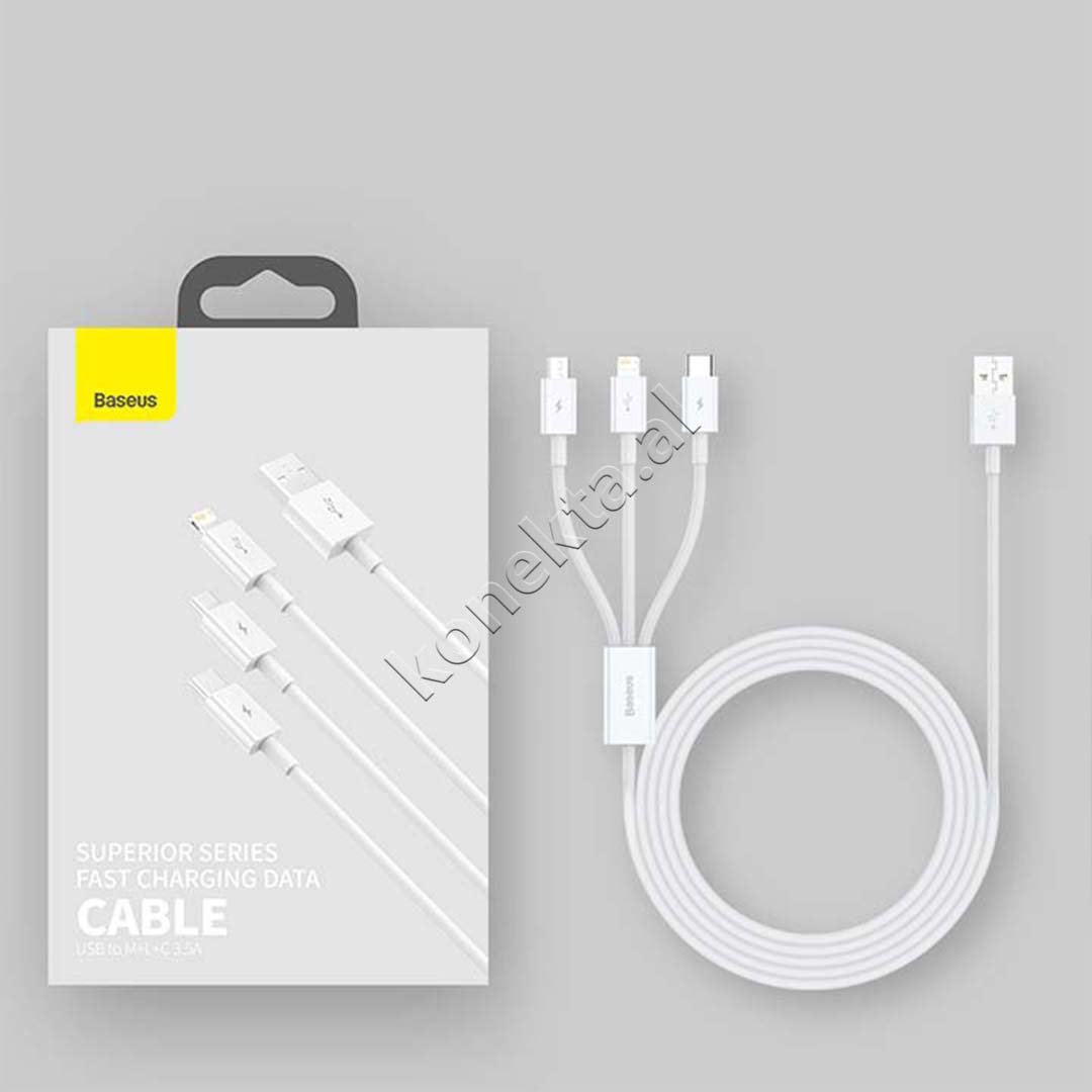 Baseus Charging Cable USB M+L+C 3.5A 1m - Thumbnail 9