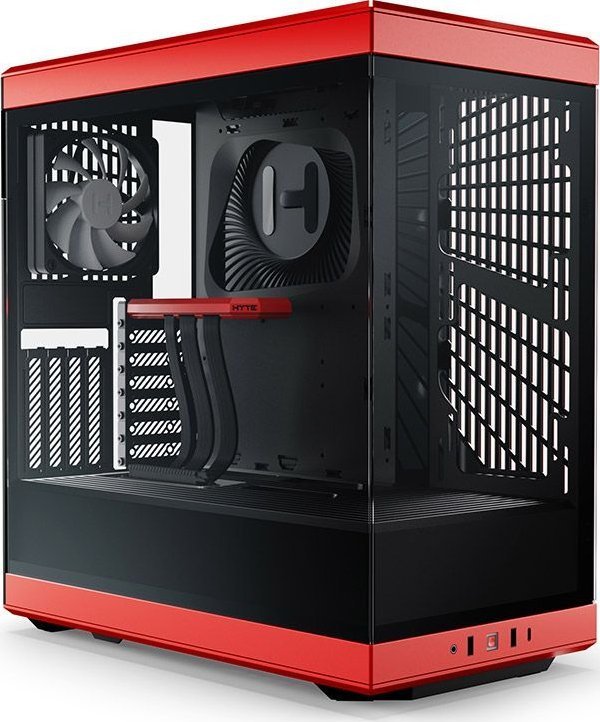 Hyte Y40 Case, Black and Red, Midi Tower - Image 1