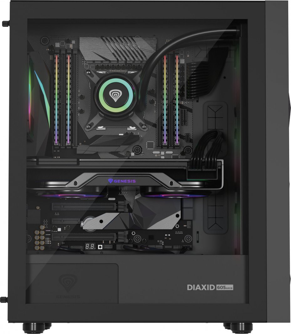 Genesis Diaxid 605 ARGB Case, Black, Midi Tower - Thumbnail 14