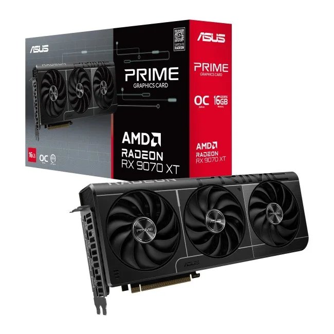 ASUS Radeon RX 9070 XT PRIME 16GB OC Graphics Card - Image 1