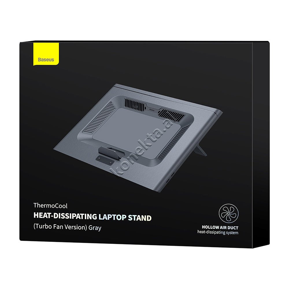 Baseus Laptop Holder with Cooler, Dark Gray - Thumbnail 2