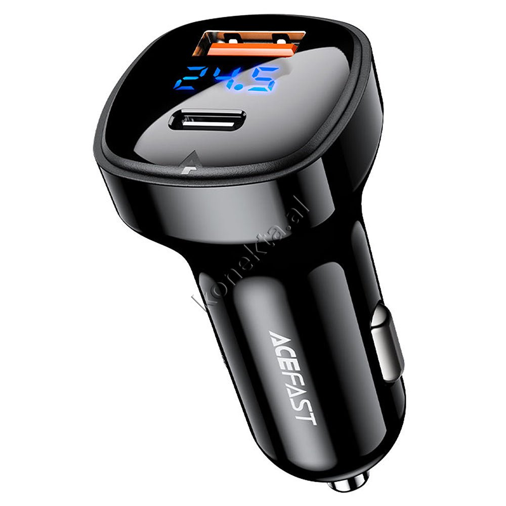 AceFast Car Charger 66W with USB and Type-C Ports - Image 1