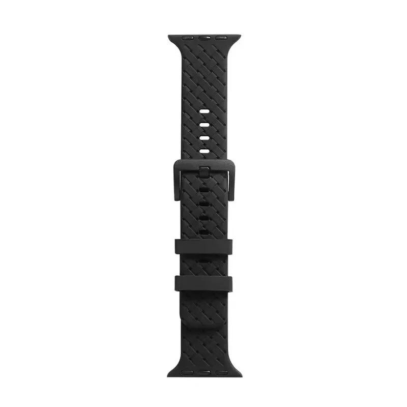 Apple Watch Silicone Strap ZigZag, Black, 38/40/41MM - Image 1