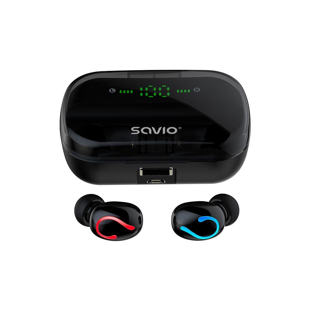 Savio TWS-06 Headphones, Wireless, Black - Thumbnail 6