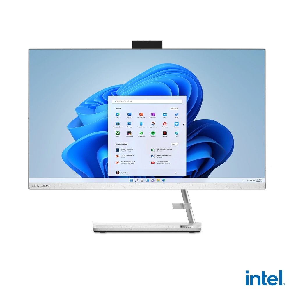 Lenovo IdeaCentre 3 27IAP7 All-in-One PC, 27" FHD, 8GB RAM, 512GB NVMe SSD, White - Image 1