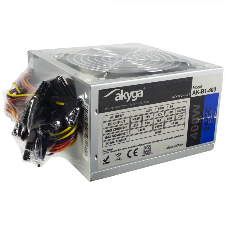 Akyga AK-B1-400 Power Supply, 400W, ATX 12V 2.0 - Thumbnail 3