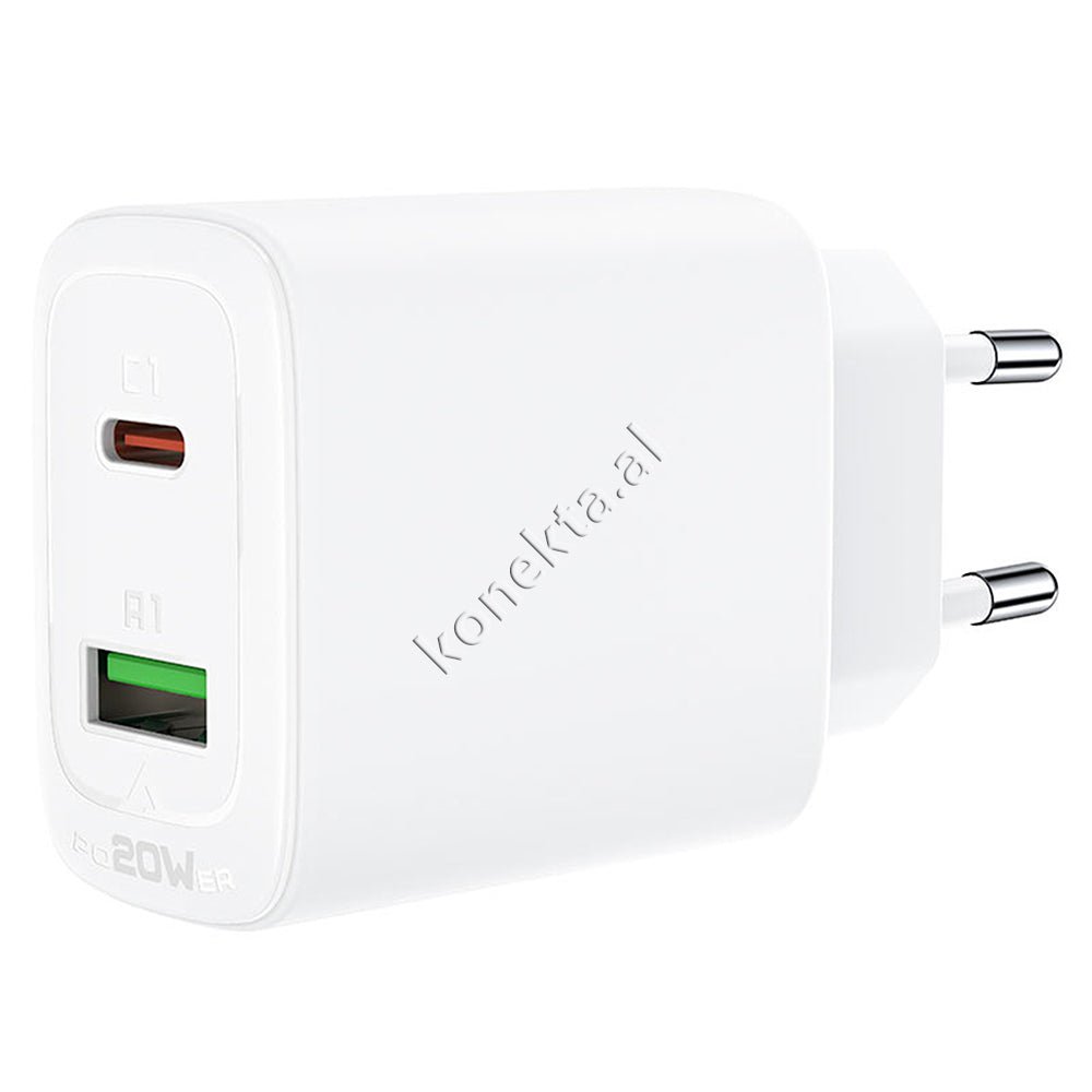 AceFast Adaptor Karikimi 20W Me Porte USB Dhe Type-C - Thumbnail 6