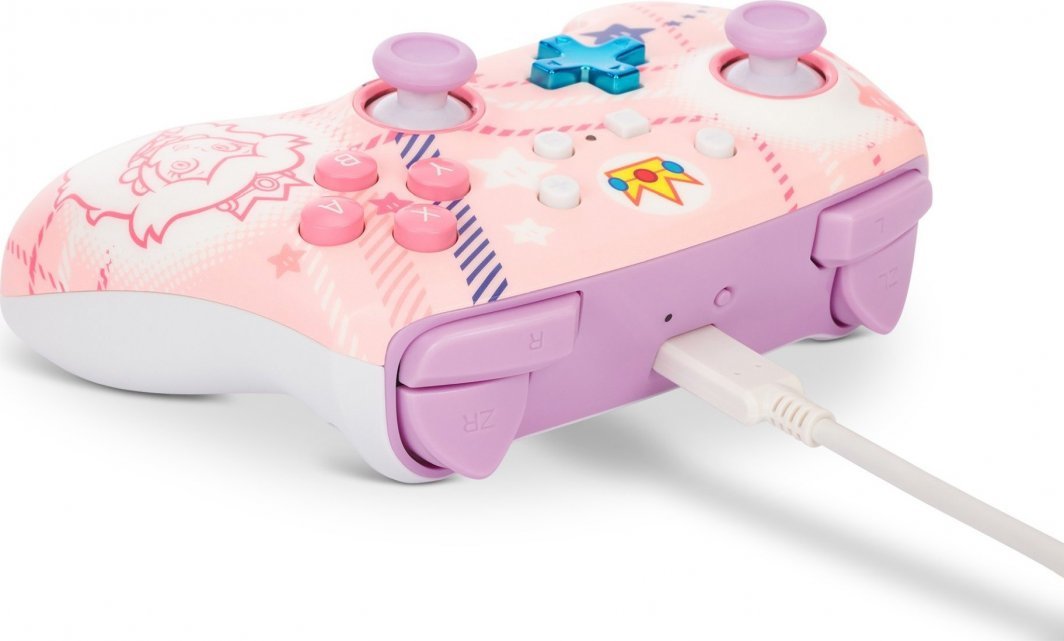PowerA Enhanced Princess Peach Plaid Controller, Wireless, Multicolor - Thumbnail 5
