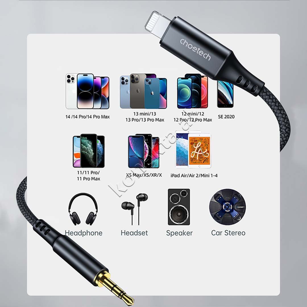 Choetech Aux Cable 3.5mm to Lightning 1m - Thumbnail 5