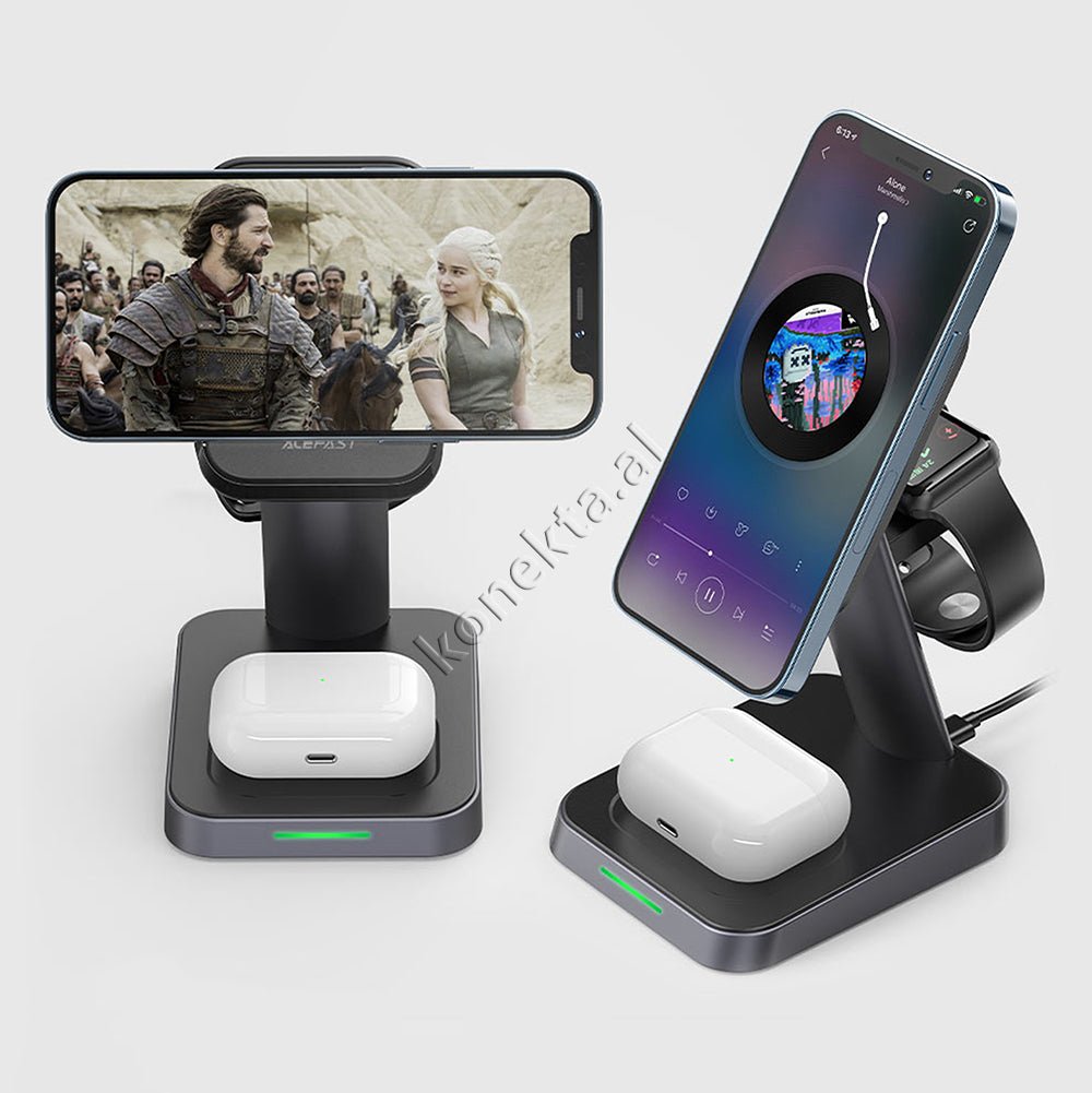 AceFast Wireless Charger, 3 in 1, Black - Thumbnail 11