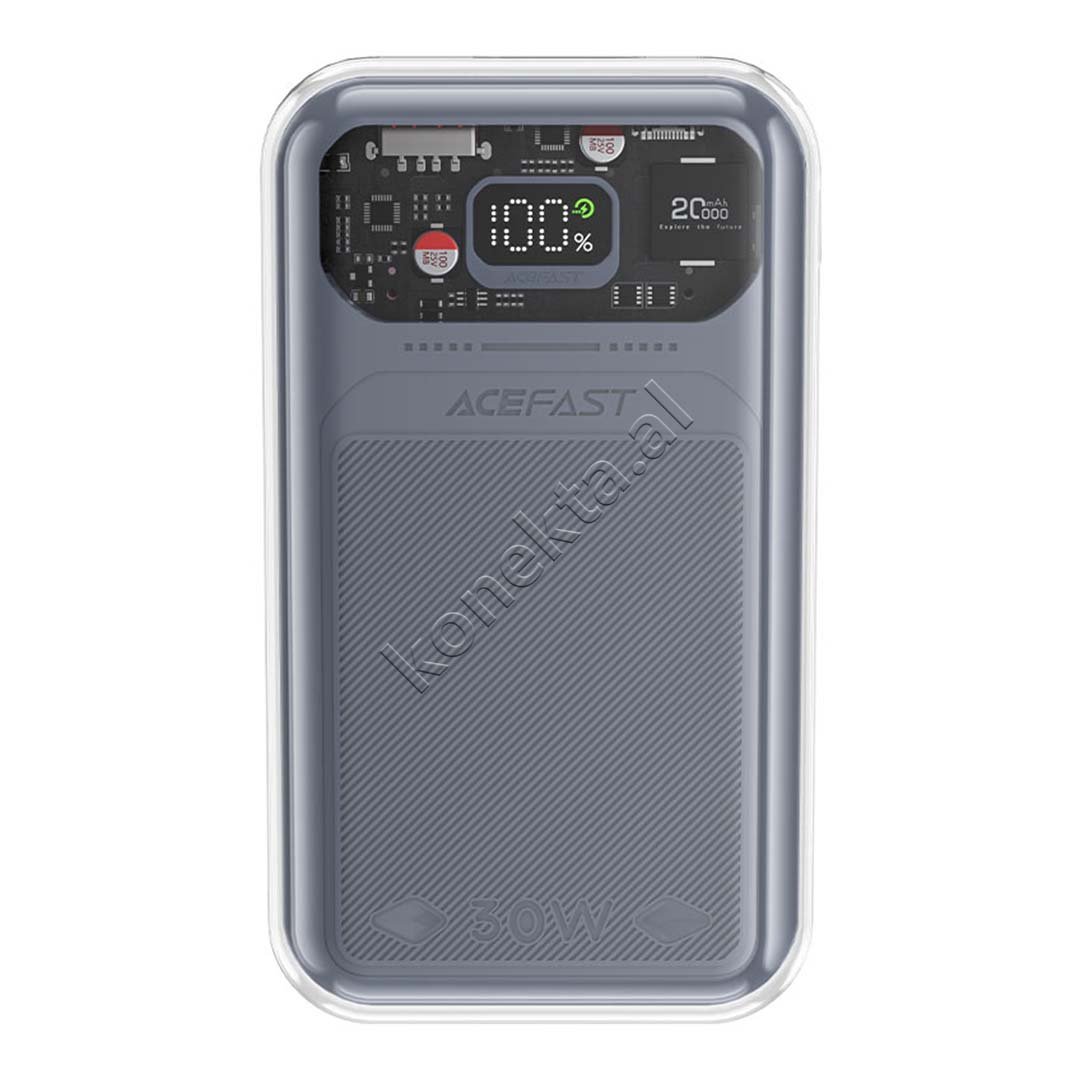 Acefast 20000mAh Power Bank, 30W, Transparent & Pastel - Thumbnail 2