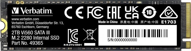 Verbatim Vi560 SSD, 2TB, M.2 2280 SATA III - Thumbnail 2
