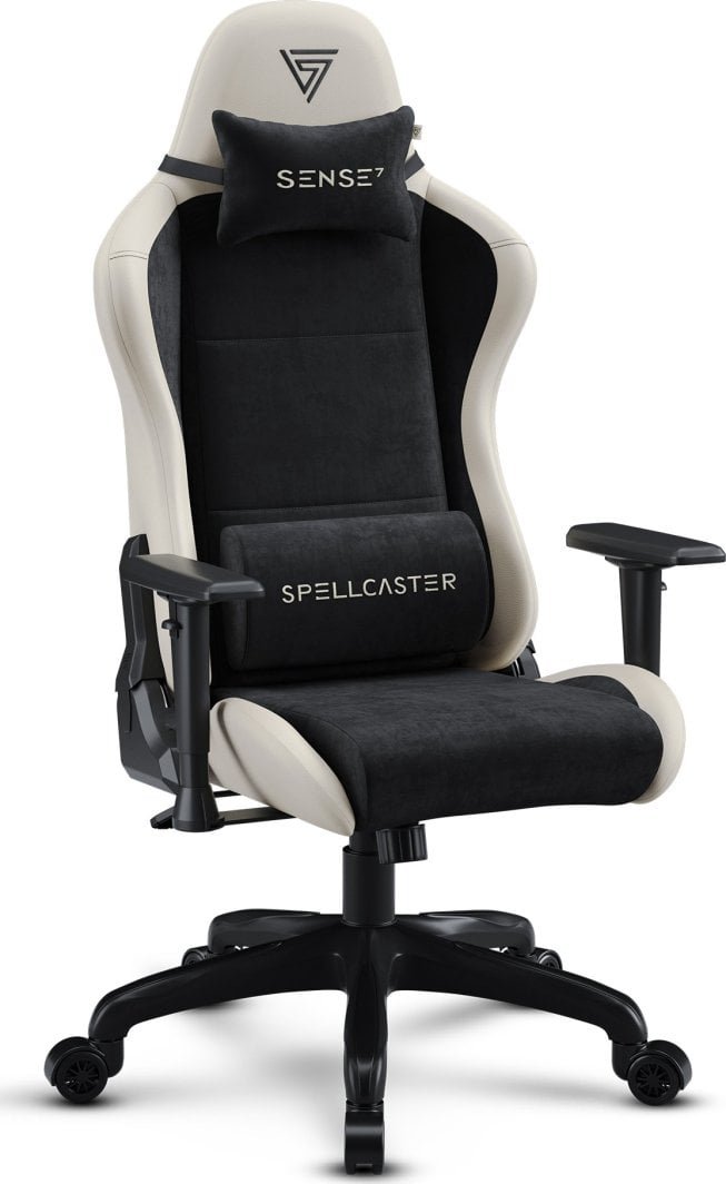 SENSE7 Spellcaster FUKU Chair, Material + Leather, Black/Beige - Image 1