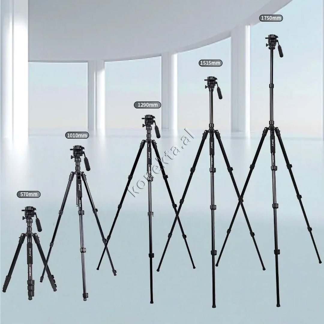 Jmary Trekëmbesh Tripod me Kokë Hidraulike, i Çmontueshëm si Monopod, Gjatësi e Rregullueshme - Thumbnail 11