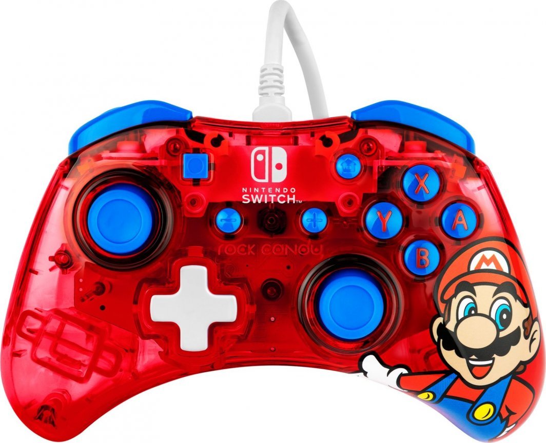 PDP Rock Candy Mini Mario Controller, Wired, Red / Blue - Image 1