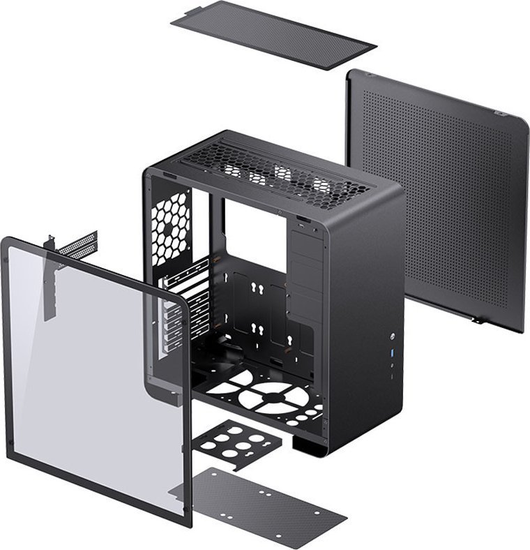 Jonsbo U4 Pro TG Case, Black, Midi Tower - Thumbnail 5