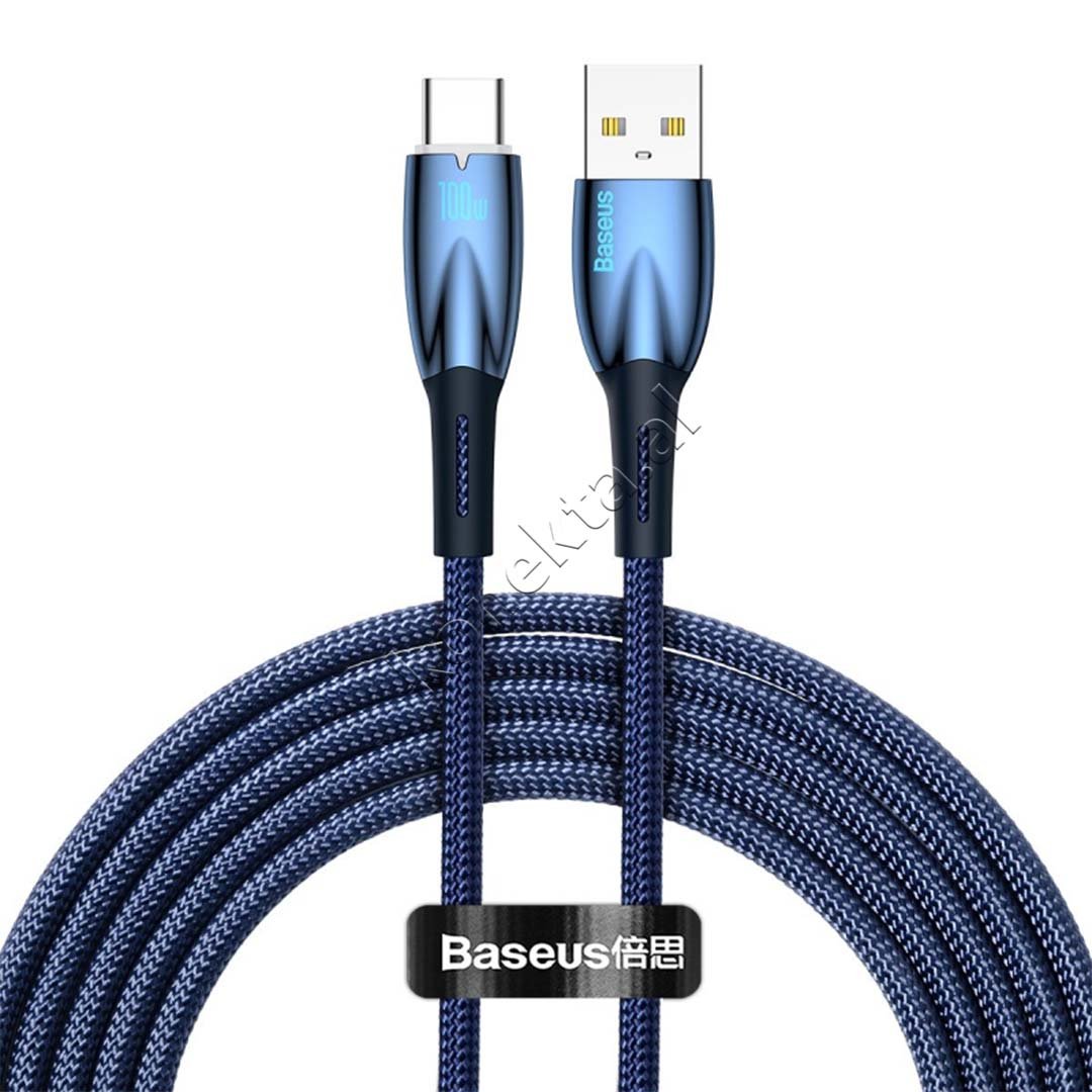 Baseus USB to Type-C Charging Cable, 100W, 2m, Blue - Image 1