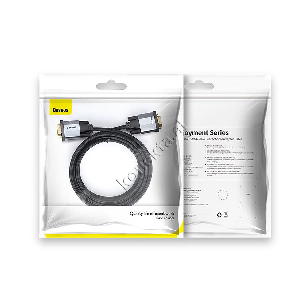Baseus VGA Cable, 1m / 2m, Gray - Thumbnail 2