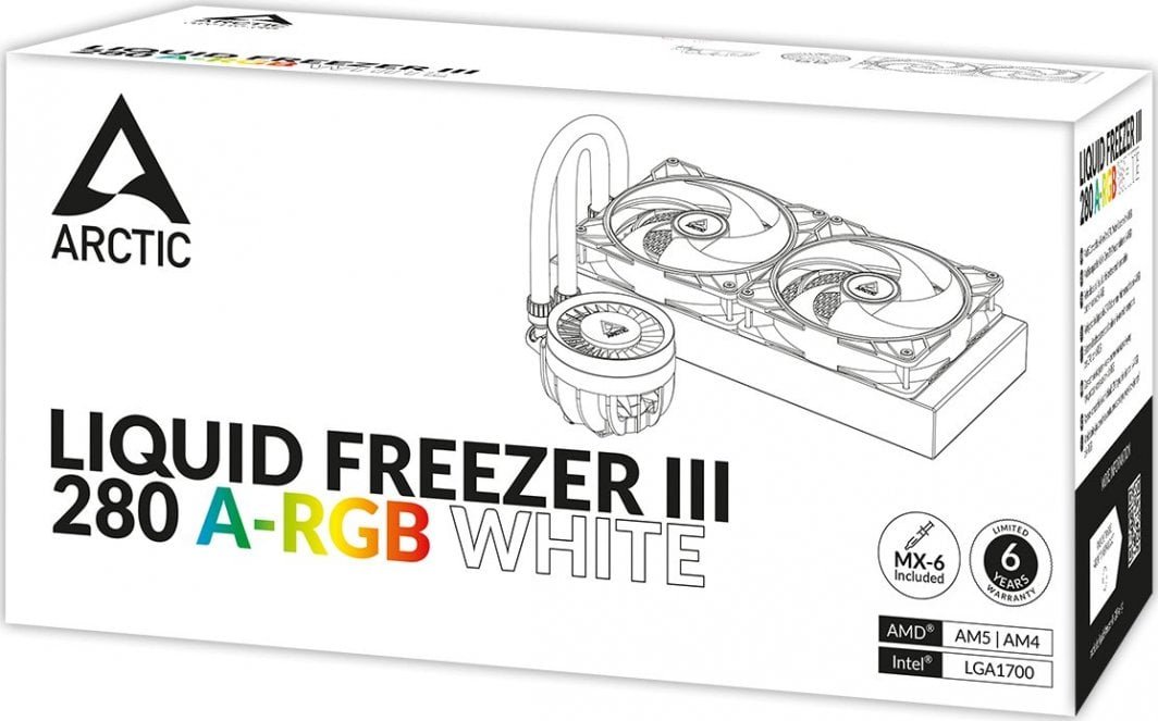 Arctic Liquid Freezer III 280 A-RGB Cooler, White - Thumbnail 15