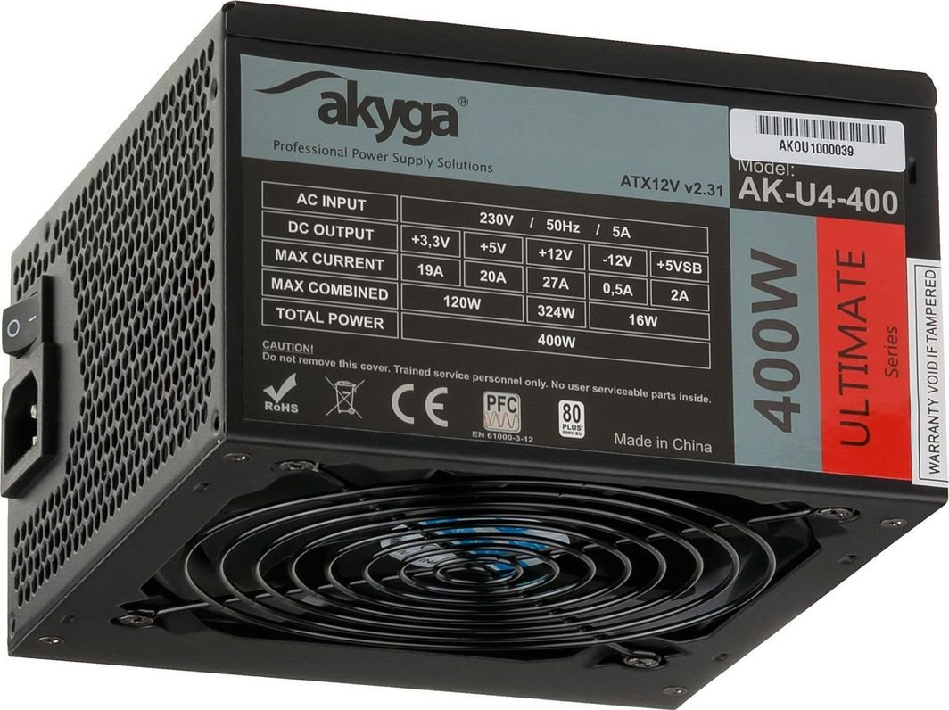 Akyga Ultimate AK-U4-400 ATX Power Supply, 400W - Image 1