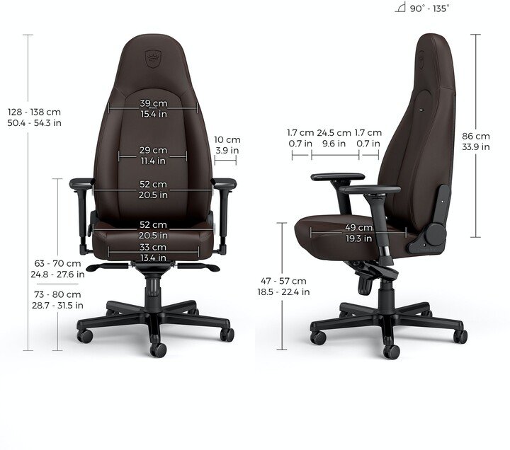 Noblechairs ICON Chair, Java Edition, Brown - Thumbnail 8
