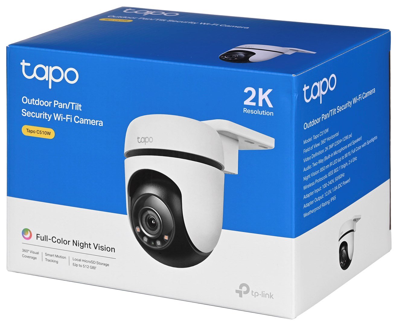 TP-LINK Tapo Pan/Tilt Camera, 3 MP, 2304 x 1296, White / Black - Thumbnail 5