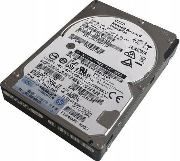 HP 300GB Server Disk, 2.5", SAS-3, 12Gb/s, 10,000 RPM, Black - Image 1