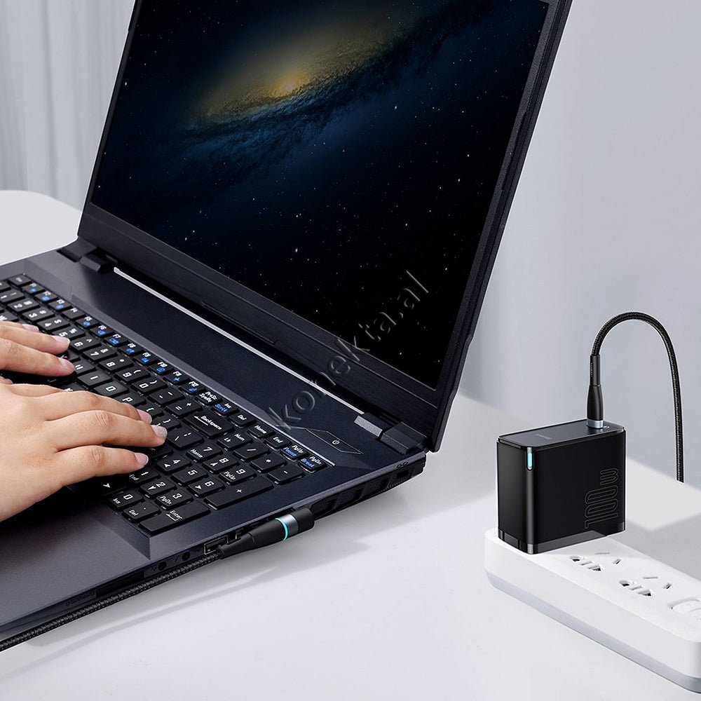 Baseus Kabell Karikimi Magnetik Type-C Per Laptop Lenovo 100w - Thumbnail 2