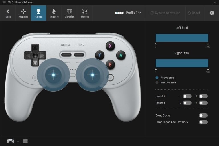 8BitDo Pro 2 Controller, Wireless, Grey - Thumbnail 6