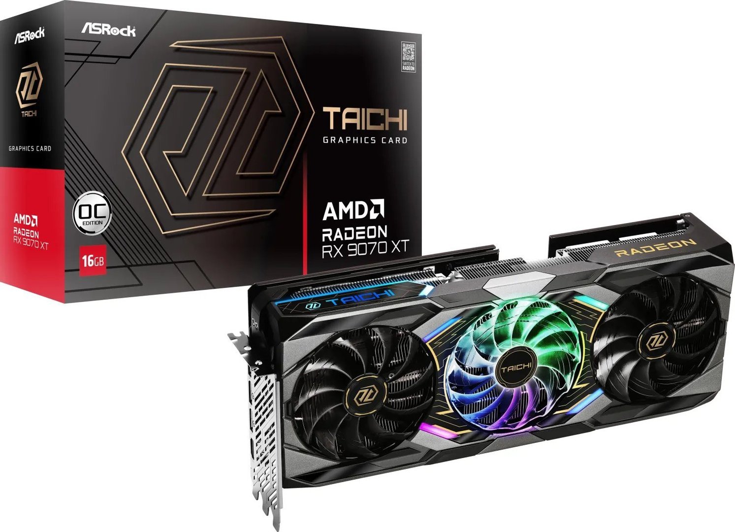 ASRock AMD Radeon RX 9070XT Taichi Graphics Card, 16GB GDDR6 - Image 1