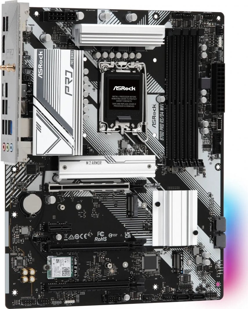 ASRock B760 PRO RS/D4 WIFI Motherboard, Black - Thumbnail 4