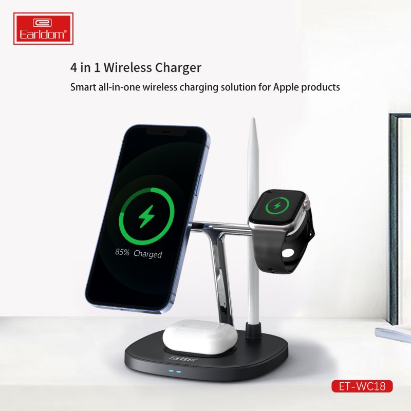 Earldom WC18 Wireless 4n1 Charger, 15W - Thumbnail 2