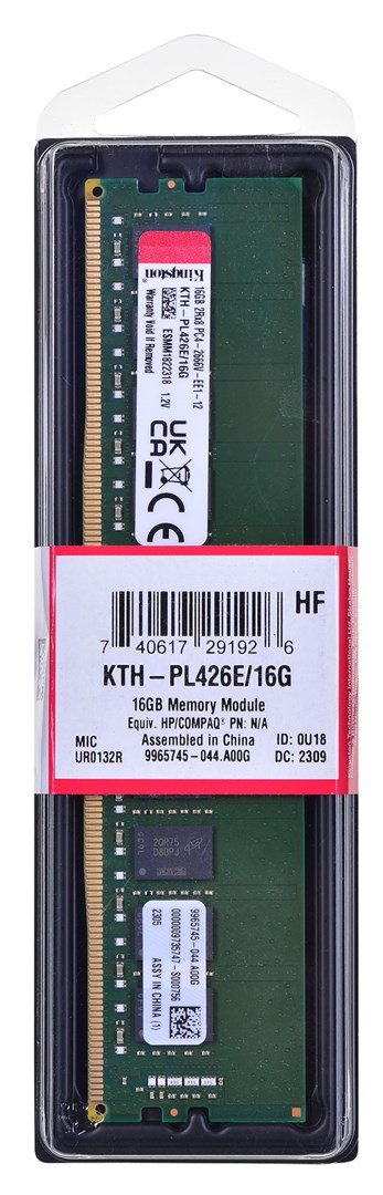 Kingston KTH-PL426E Memory, 16GB DDR4, 2666MHz, Grey - Thumbnail 2
