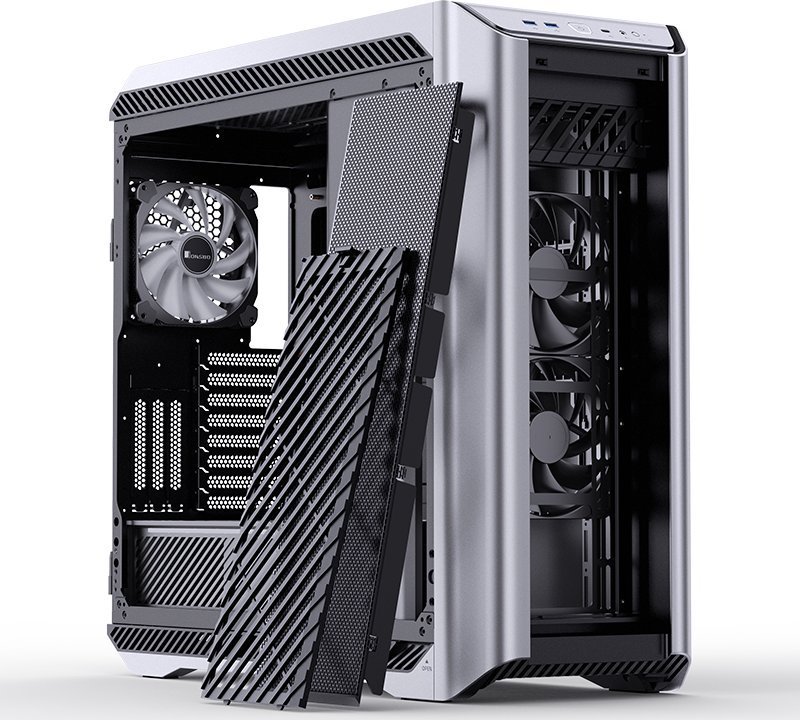 Jonsbo D500 ARGB Case, Black and Silver, Full Tower - Thumbnail 4