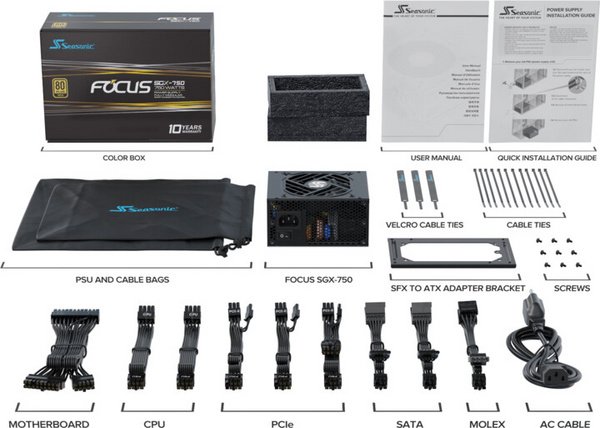 SeaSonic Focus SGX 2021 FOCUS-SGX-750 Power Supply, 750W - Thumbnail 4