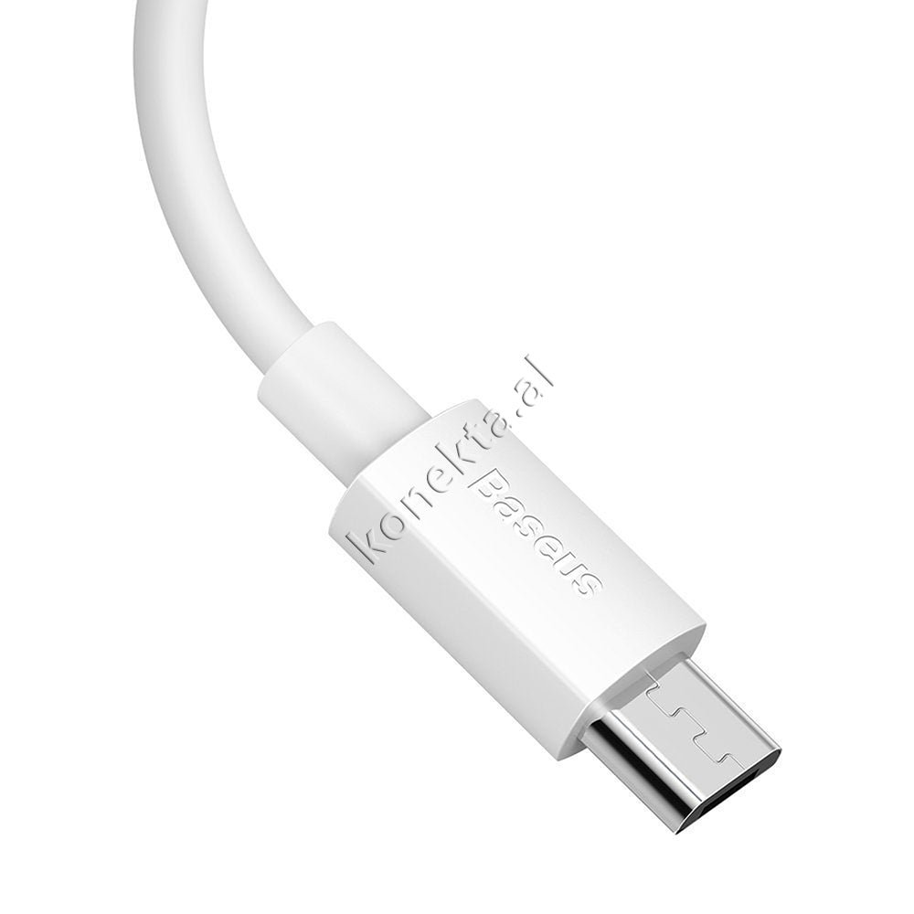 Baseus USB Charging Cable, 1.5m, Micro USB, 2.1A, White - Thumbnail 4